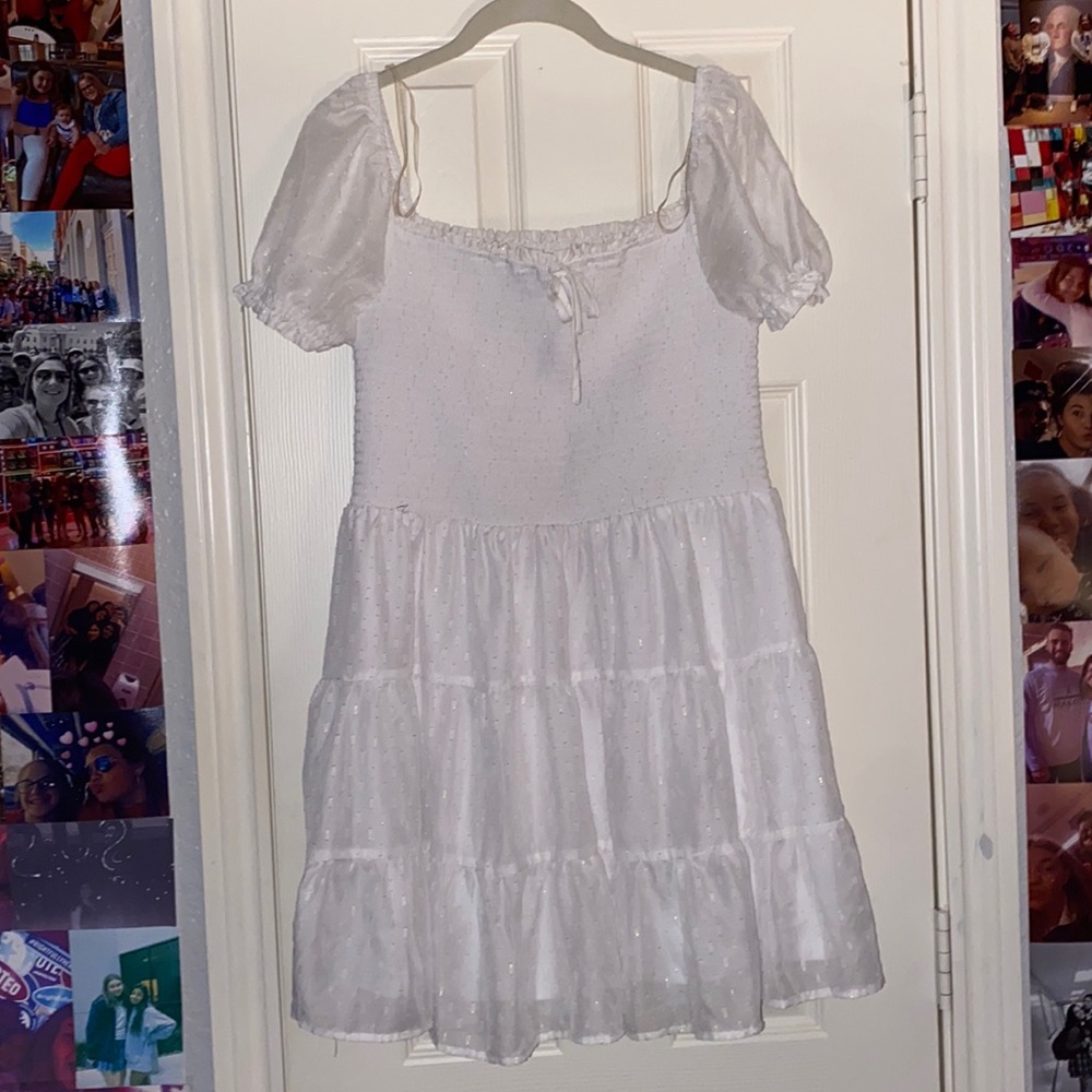 white and gold christmas dress